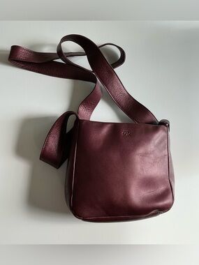 The Sak Maroon Leather Crossbody Bag